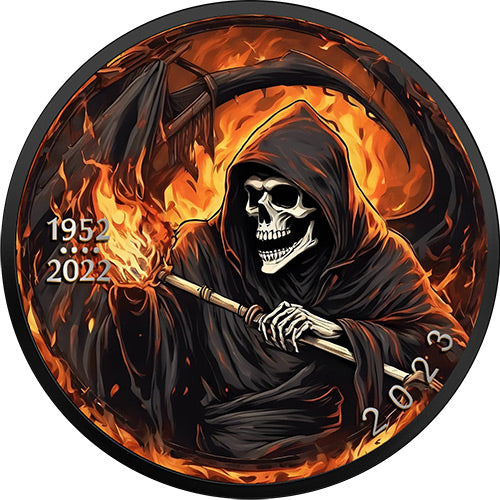 2023 Canada Maple Leaf Burning Grim Reaper Hell Edition 1 oz Silver Coin