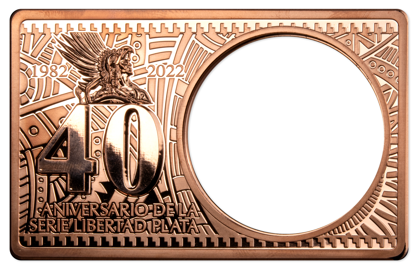 2022 Mexican Libertad 2 oz Copper & 1 oz Silver Coin Bar 40th Anniversary