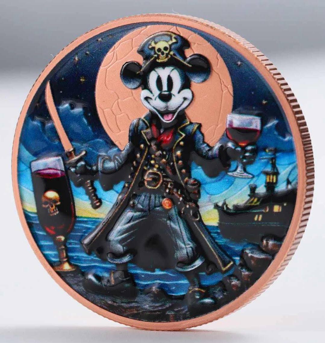 Pirate Willie Colorized 33.5g Copper Round in Card