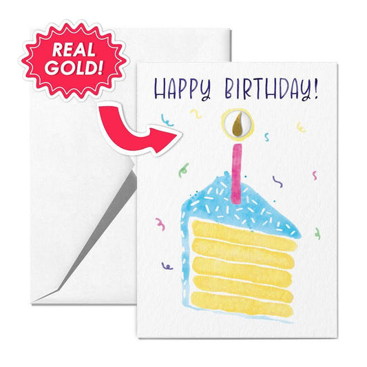 Birthday Card 100mg (0.1g) Gold Foil