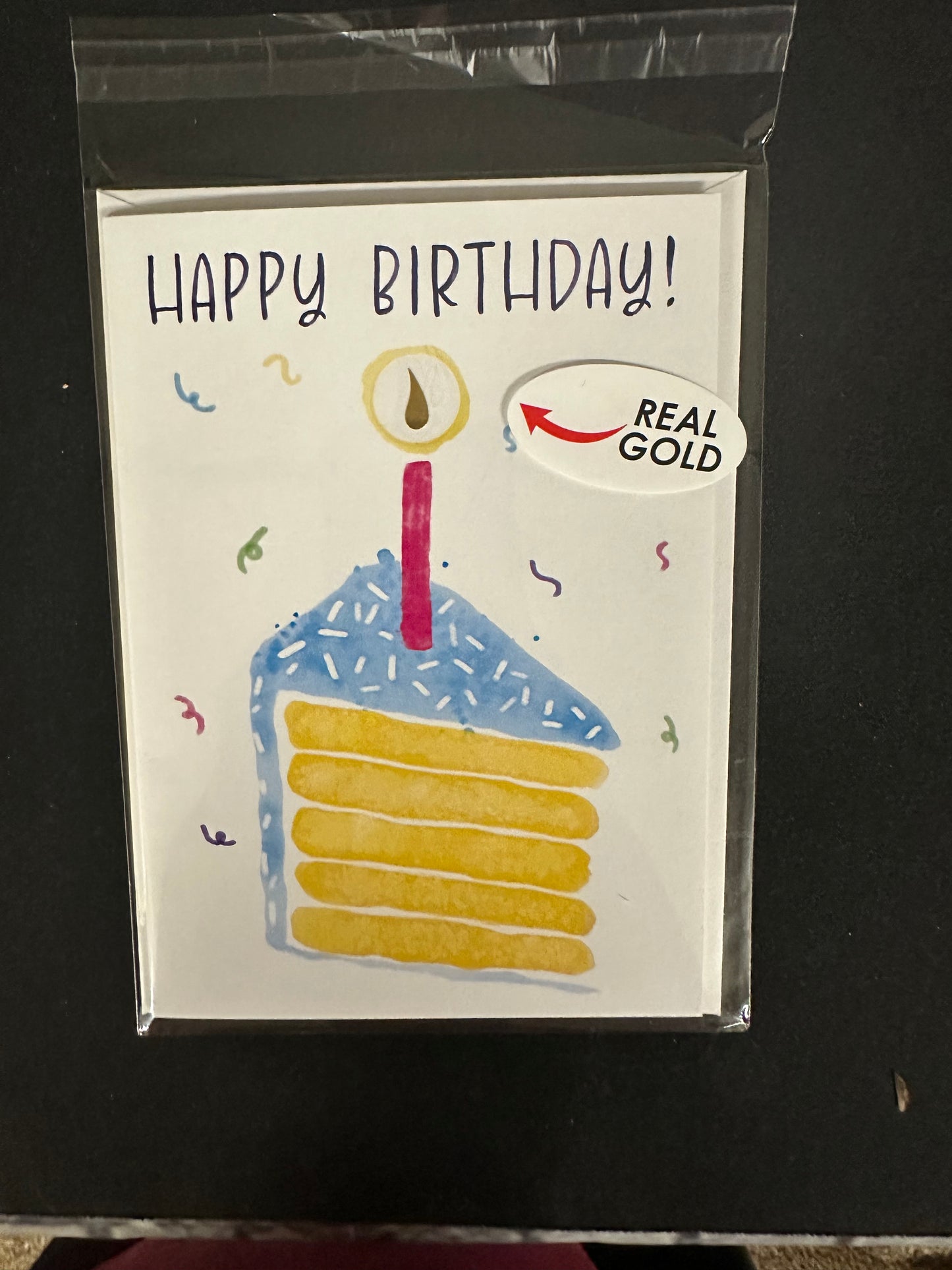 Birthday Card 100mg (0.1g) Gold Foil