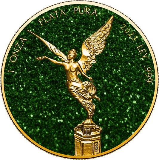 2023 Mexico Libertad Precious Gems Emerald Edition 1 oz Silver Coin