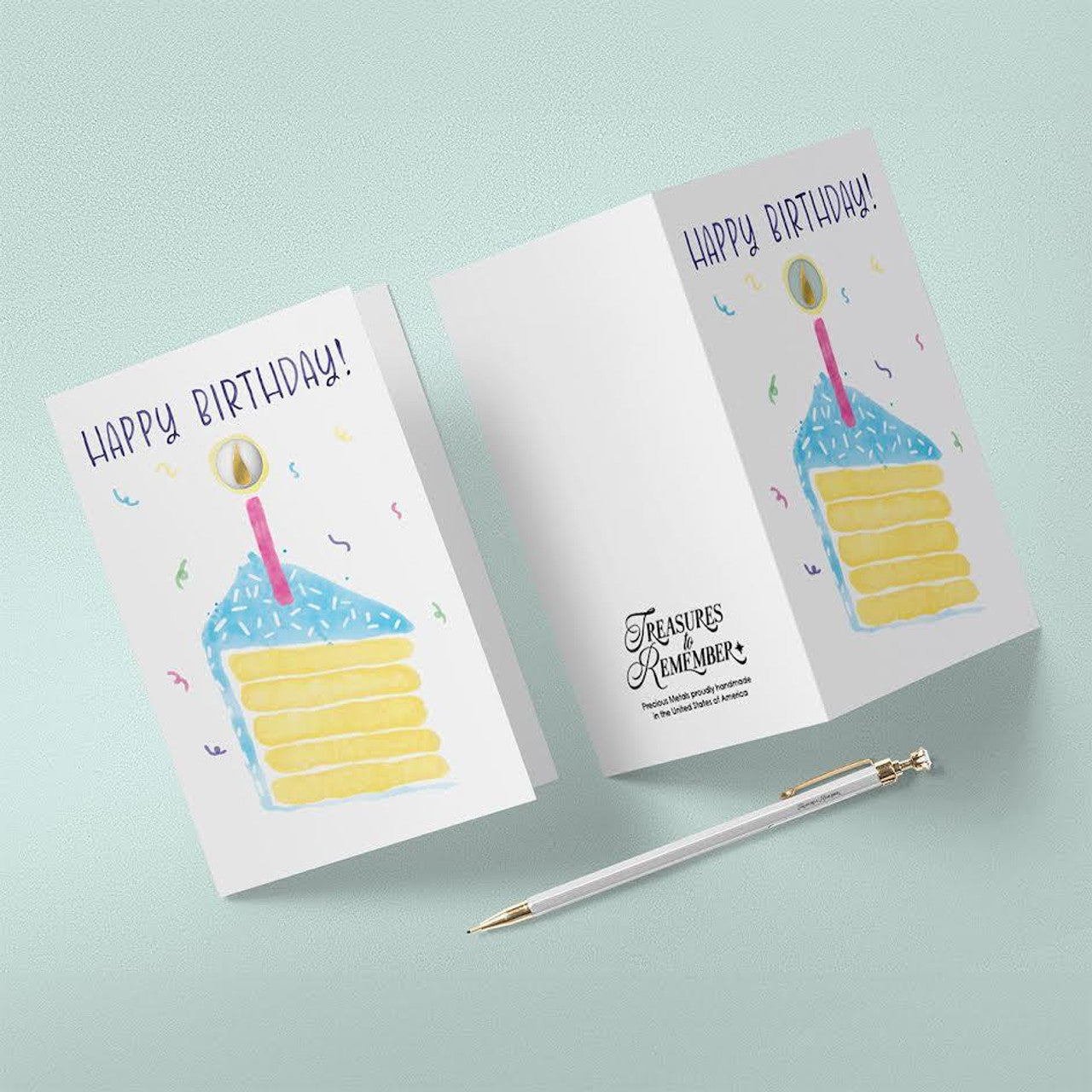 Birthday Card 100mg (0.1g) Gold Foil