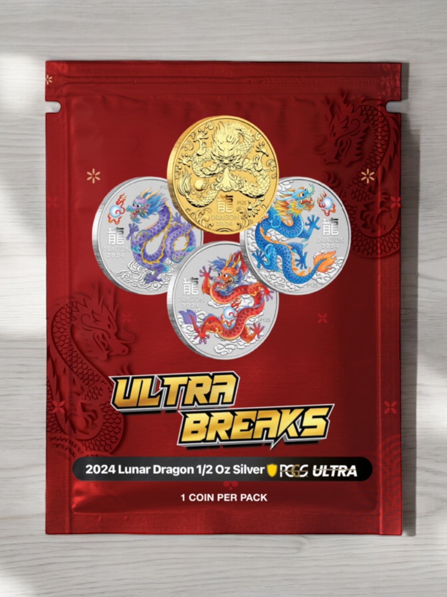 Ultrabreaks Lunar Dragon Pack 1/2 oz Silver Coin PCGS MS 70