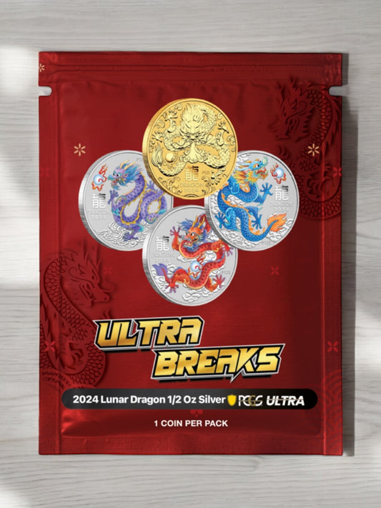 Ultrabreaks Lunar Dragon Pack 1/2 oz Silver Coin PCGS MS 70