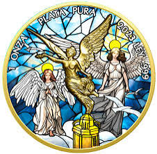 STAINED GLASS HEAVEN LIBERTAD MEXICO 2023 1 OZ FINE SILVER BU COIN – MEXICO