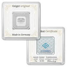 10 gram Silver Square - Geiger Edelmetalle (Encapsulated w/Assay)