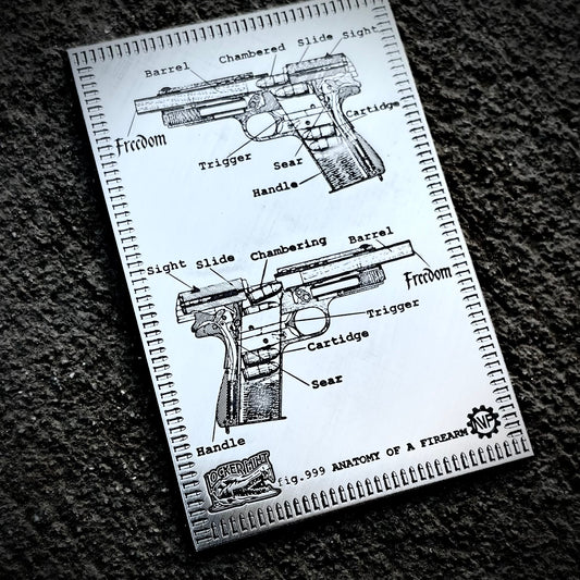 Anatomy of a Firearm 1 oz Silver Card Bar