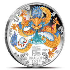 2024 Australia Lunar Series III Year of the Dragon 1/2 oz Silver Colorized Coin