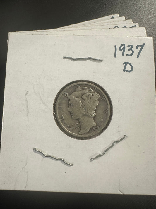 1937 D Mercury Dime