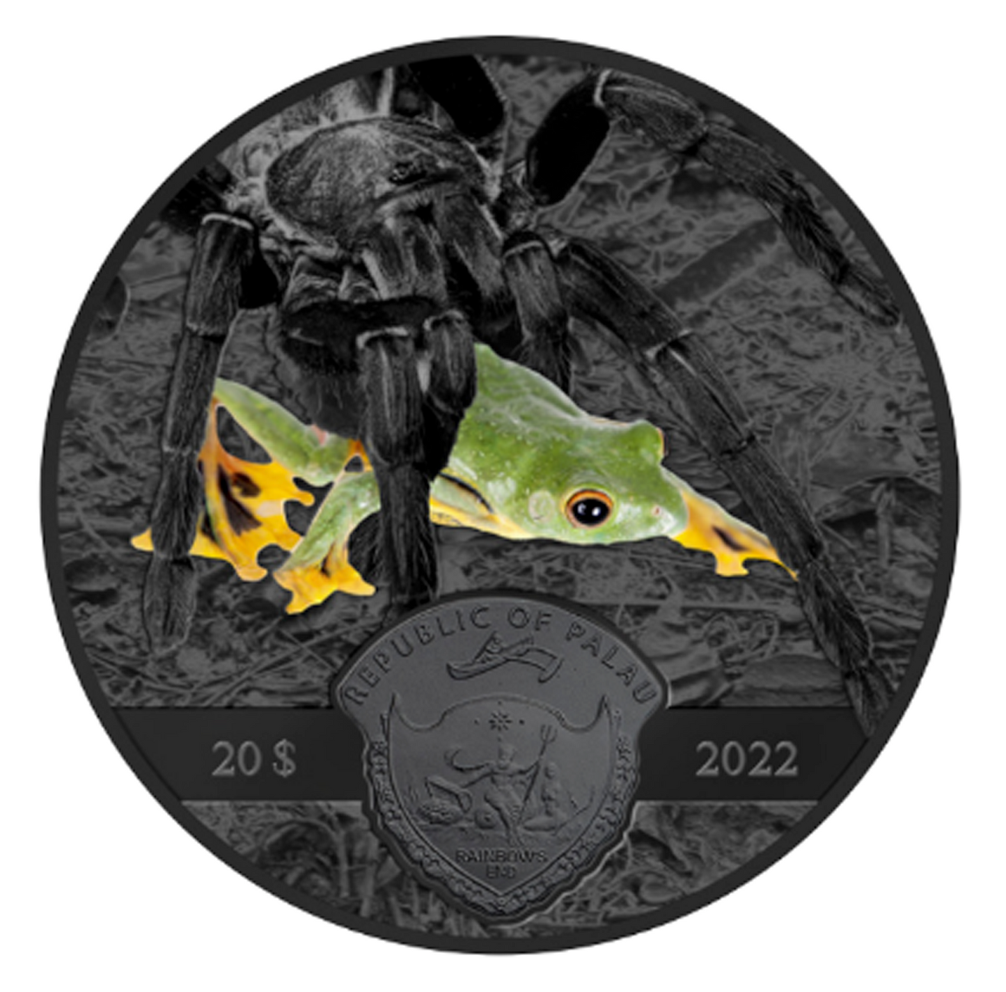 2023 Palau Dark Nature Thai Black Tarantula 3 oz Silver Coin