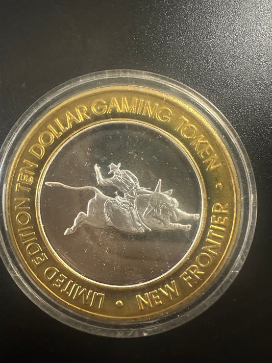 NEW FRONTIER CASINO LAS VEGAS LIMITED ED. $10 GAMING TOKEN .999 SILVER