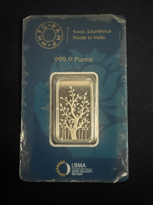 MMTC - Pamp 10 Gram .9999 Fine Silver Banyan Tree Art Bar [054GRA]