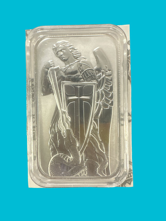 1 oz. ARCHANGEL MICHAEL .999 FS Scottsdale Mint Bar in Packaging