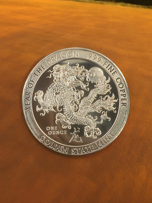 1 oz GSM Year of the Dragon Copper Round