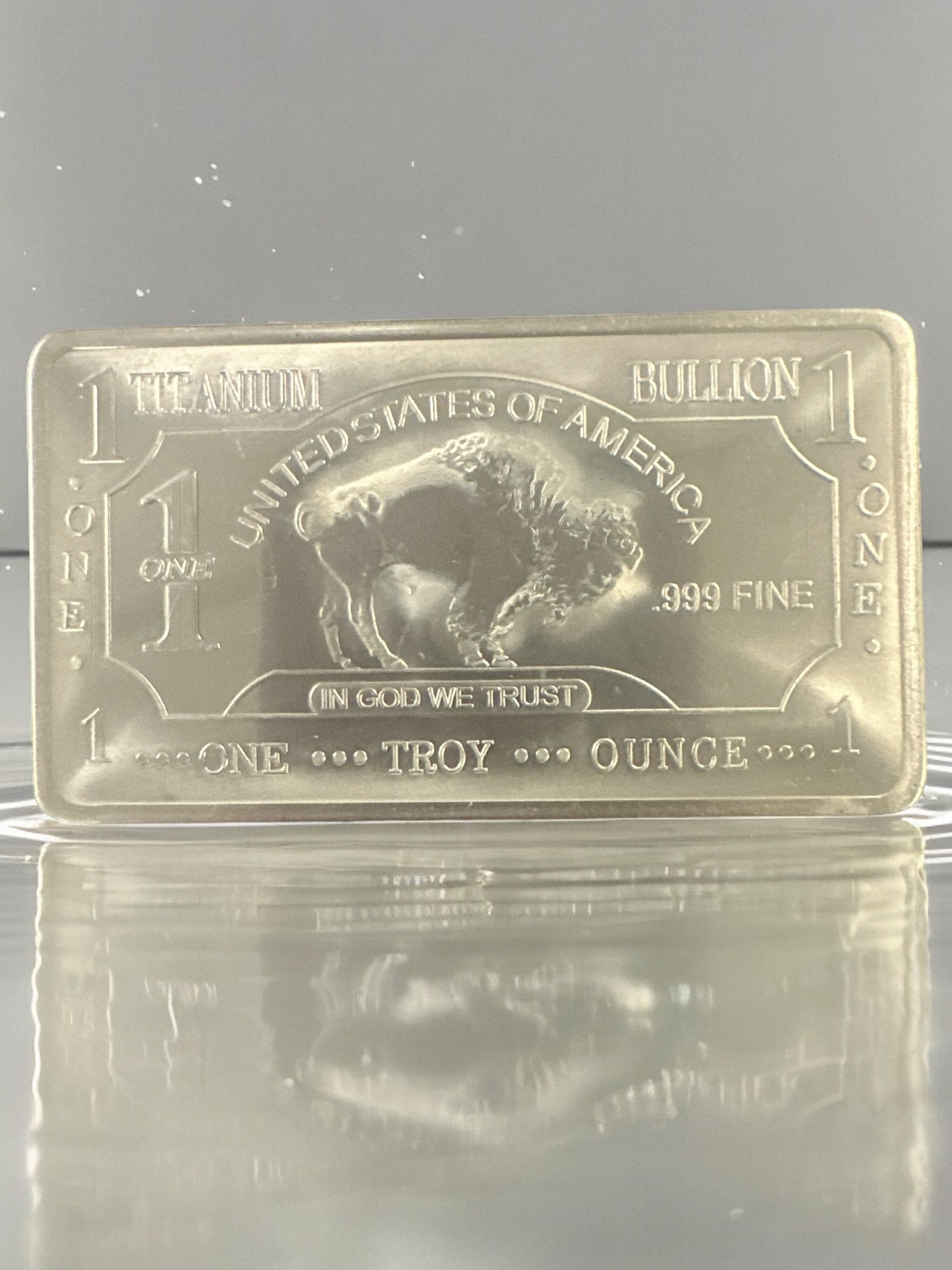 1 oz One Troy Ounce USA American Buffalo .999 Fine Titanium Bullion Bar Ti Element