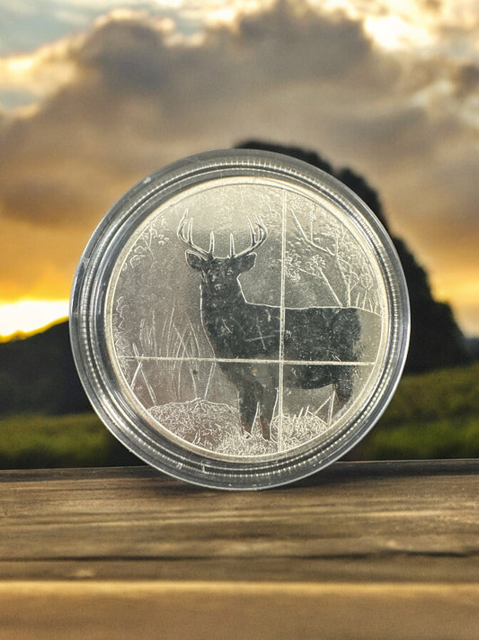 1 oz Silver Round - Gun & Rod (Deer)