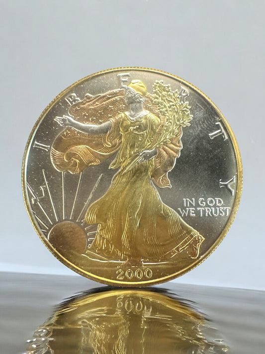 2000 - American Silver Eagle - 24K Gold Gilded