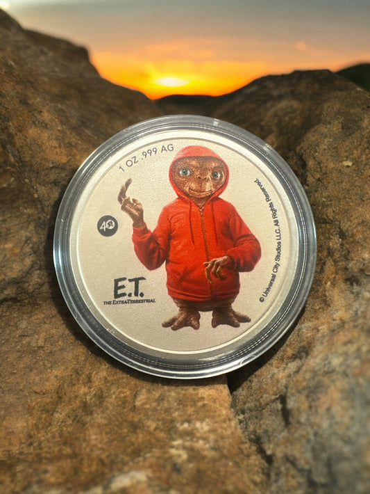 E.T. 40TH ANNIVERSARY 2022 1 OZ PURE SILVER COLORIZED