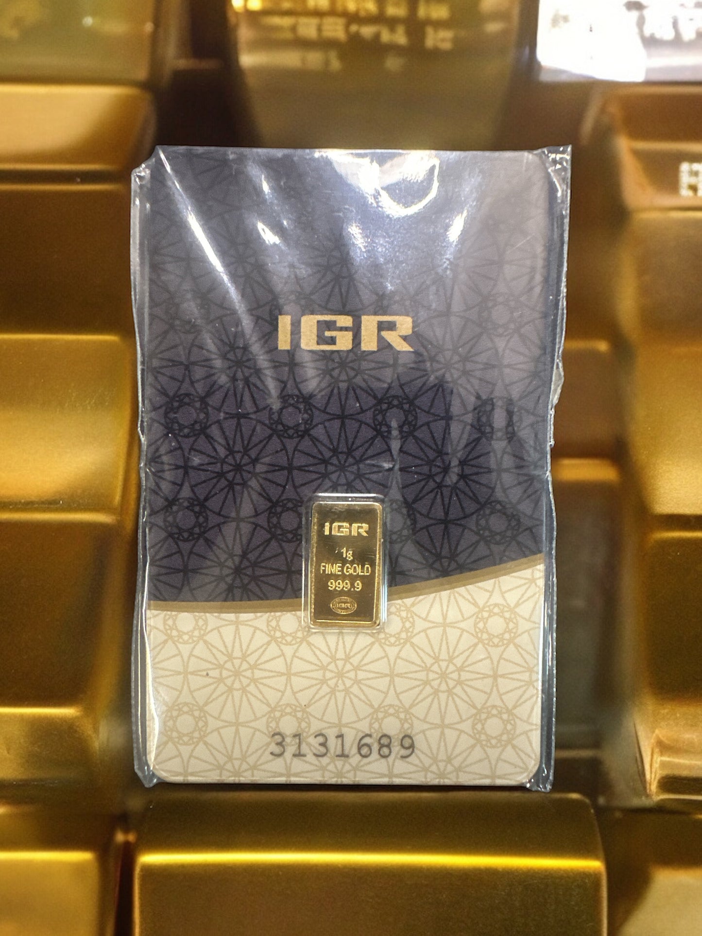 Gold IGR Bar 1 g Fine 999.9 Assay Certificate