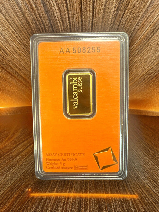 5 Gram Valcambi Gold Bar (Assay)