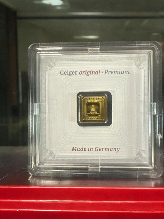 1 gram Gold Bar - Geiger Edelmetalle (Encapsulated w/Assay)