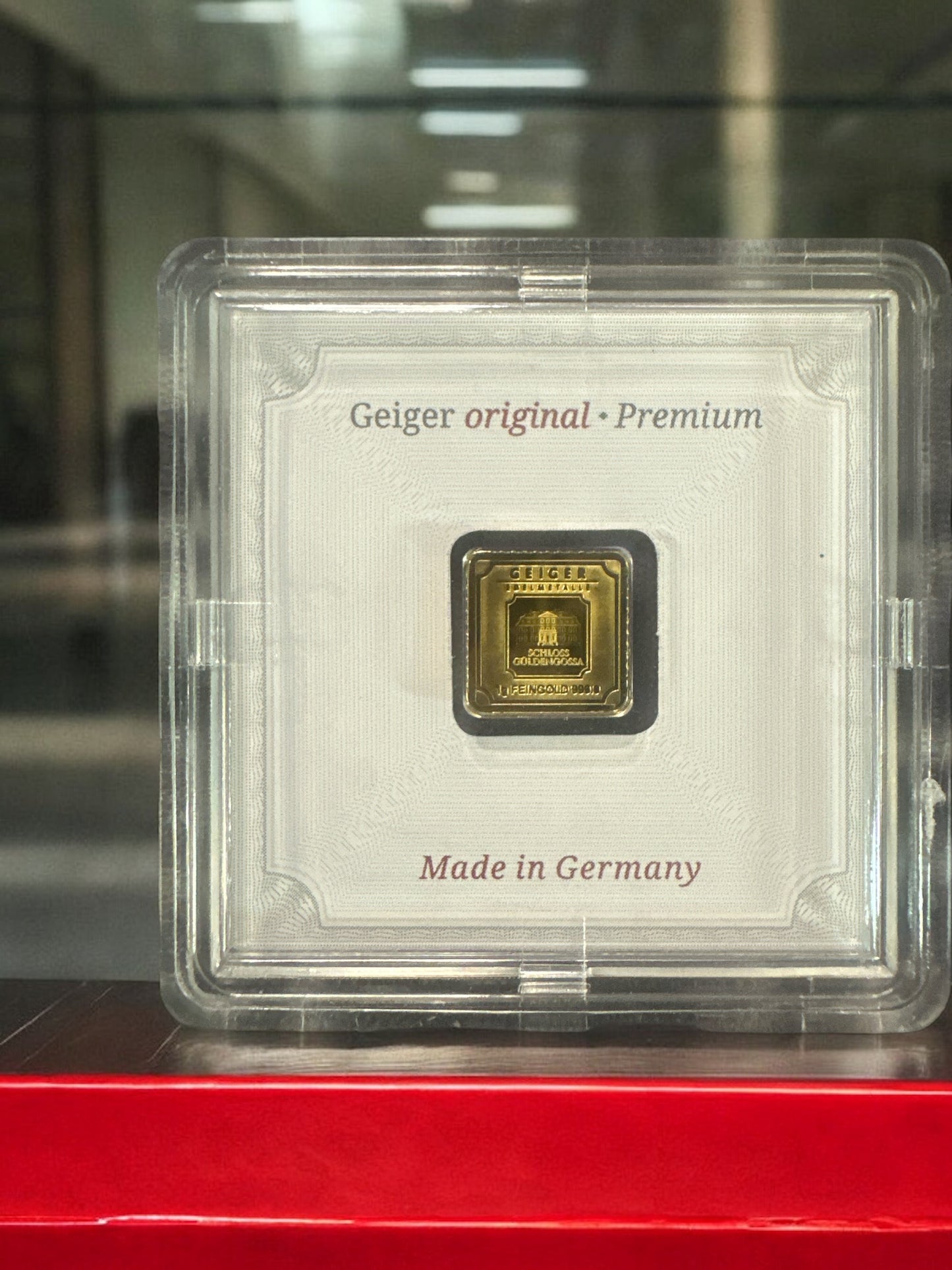 1 gram Gold Bar - Geiger Edelmetalle (Encapsulated w/Assay)