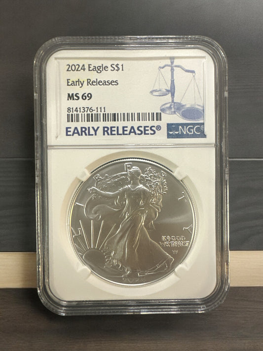 2024 $1 1-oz Silver Eagle NGC MS69 Early Releases