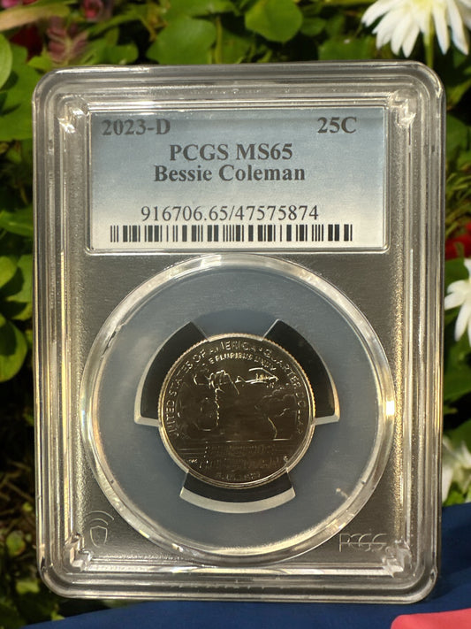 2023 D 25c Bessie Coleman PCGS MS65 American Women Series