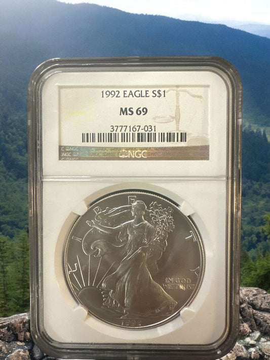 1992 Silver Eagle MS 69 NGC