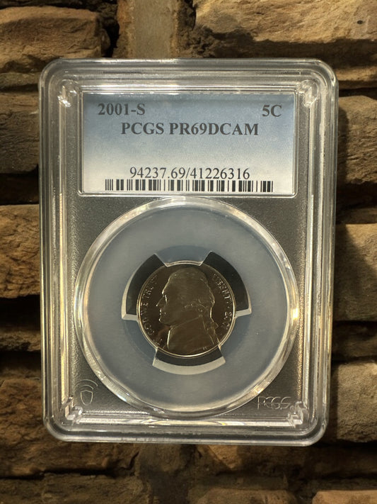 2001-S 5C Jefferson Nickel PCGS PR69DCAM