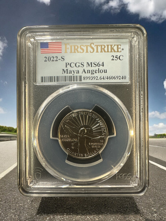 2022 D 25c Maya Angelou Quarter PCGS MS64 First Strike