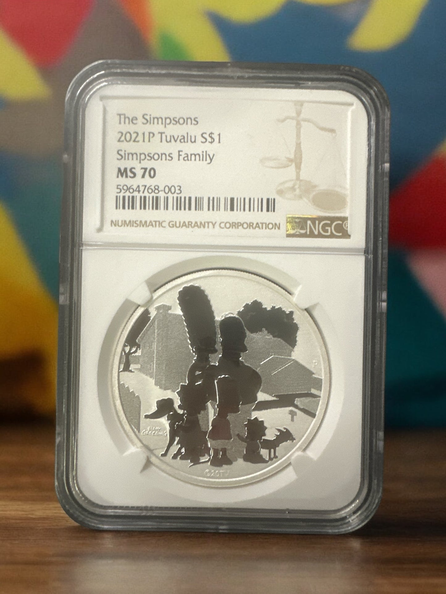 2021 P Tuvalu $1 The Simpsons Silver Coin NGC MS 70 Simpsons Family 1 Oz 9999