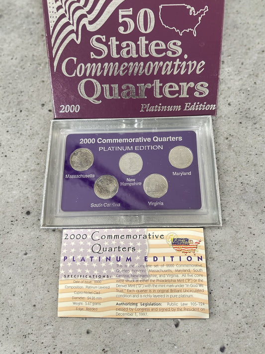 2000 50 States Commemorative Quarter Set Platinum Edition