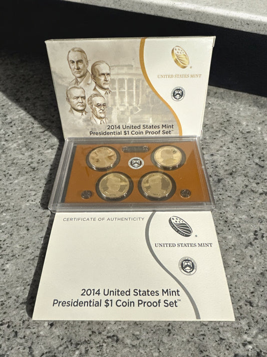 Presidential Proof Set 2014 S 4 Coin Proof Original Box & Certificate