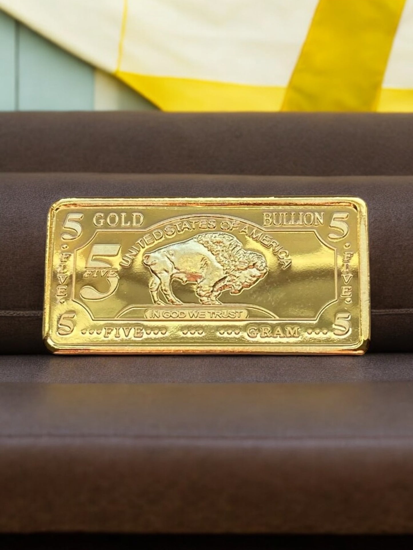 5 GRAM 100 MILLLS GOLD BUFFALO BULLION BARS .999 fine GOLD CLAD