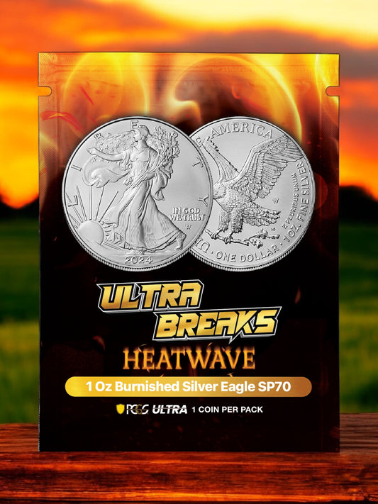 2024 U.S. Eagle Burnished 1 oz Silver Coin Ultrabreaks Heatwave PCGS SP 70